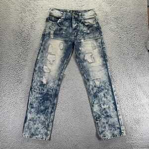 Road Narrows Jeans Womens 18 Blue Cotton Denim Straight Distressed Workwear